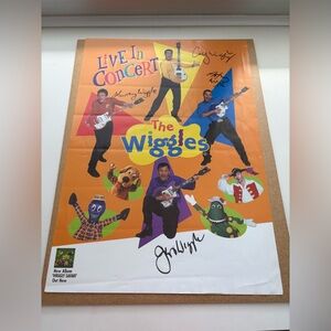 The Wiggles signed poster, vintage, 2002/2003, Greg, Murray, Anthony, and Jeff